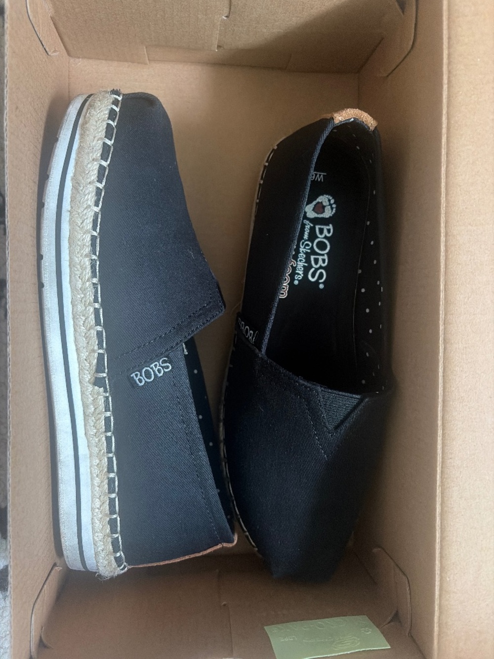 BOBS from Skechers Black Slip-On Espadrille Flats